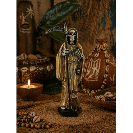 Figura Resina Santa Muerte 20cm Dorada