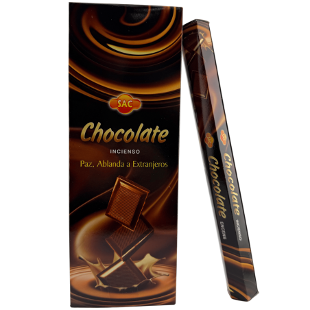 Incienso SAC Chocolate - Caja de 6 paquetes hexagonales de 20 barritas 120 barritas de incienso