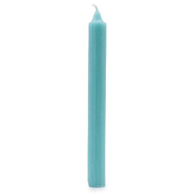 Solid Color Bulk Candles - Aqua Rustic - Pack of 10-DINNER CANDLES-HOSTENATURA