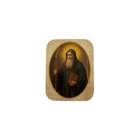 Figura Resina San Benito 5cm en lata
