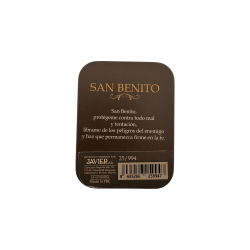 Figura Resina San Benito 5cm en lata