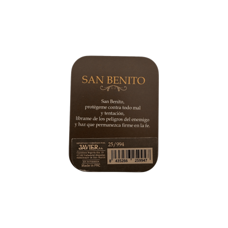 Figura Resina San Benito 5cm en lata