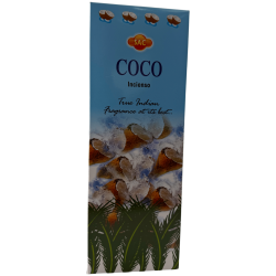 Incienso SAC Coco - Caja de 6 paquetes hexagonales de 20 barritas 120 barritas de incienso