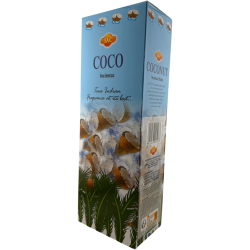 Tămâie SAC cu nucă de cocos - Cutie cu 6 pachete hexagonale a câte 20 de bețișoare fiecare, 120 de bețișoare parfumate