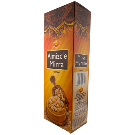 Incienso SAC Almizcle Mirra - Caja de 6 paquetes hexagonales de 20 barritas 120 barritas de incienso