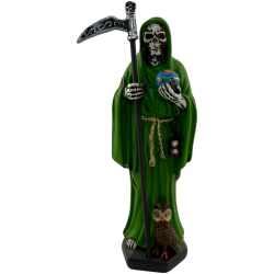 Figurka Santa Muerte z żywicy 15 cm w kolorze zielonym