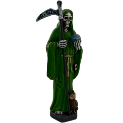 Figura Santa Muerte in resina 15 cm Verde