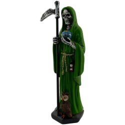 Resin Santa Muerte Figure 15cm Green