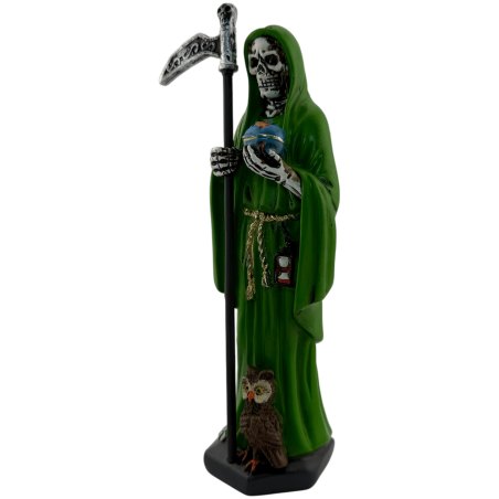 Figura Santa Muerte in resina 15 cm Verde