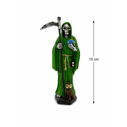 Figurka Santa Muerte z żywicy 15 cm w kolorze zielonym