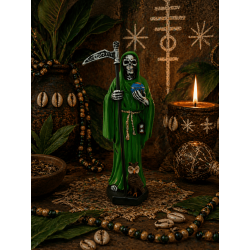 Resin Santa Muerte Figure 15cm Green