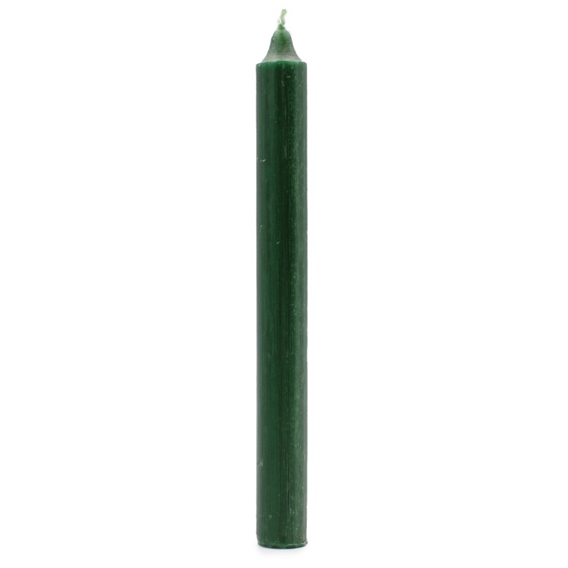 Solid Color Bulk Candles - Rustic Holly Green - Pack of 10-DINNER CANDLES-HOSTENATURA