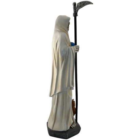 Weiße Weihnachtsmann-Muerte-Harzfigur, 30 cm
