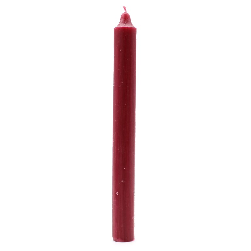 Solid Color Bulk Candles - Rustic Burgundy - Pack of 10-DINNER CANDLES-HOSTENATURA