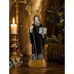 Figura żywiczna Świętego Benedykta 16cm