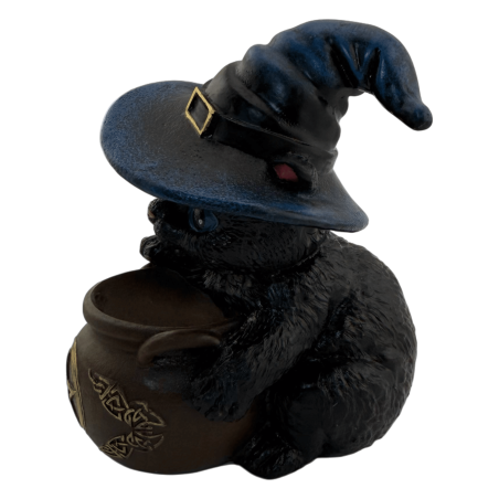 Resin figure of a Witch Cat in a jar, 11cm