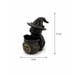 Figurka żywiczna przedstawiająca Kotkę-Czarownicę w słoiku, 11 cm