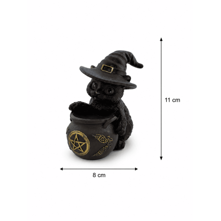 Figura Resina Gato Brujo en tinaja 11cm