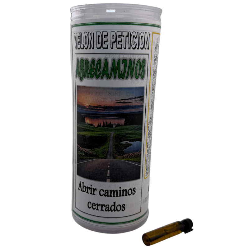 Vela para Abrir Caminhos com Oração e Óleo 15x6cm-Velas de petição com oração e óleo-HOSTENATURA