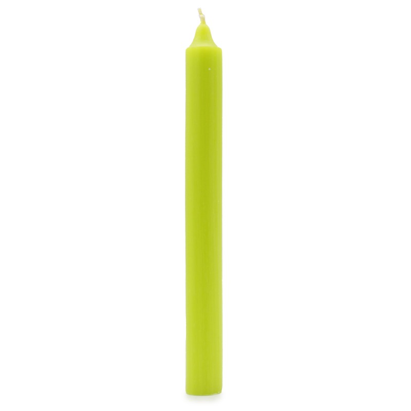 Solid Color Bulk Candles - Rustic Lime Green - Pack of 10-DINNER CANDLES-HOSTENATURA