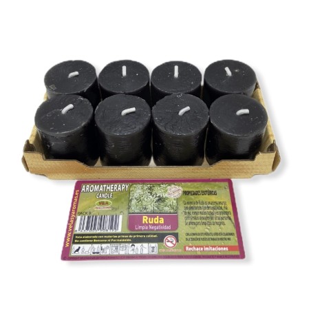 Pack 8 Velas de Ruda Esotéricas 3,8x3,5cm - Velas y Aromas