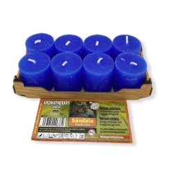 Pack 8 Velas de Sándalo Esotéricas 3,8x3,5cm - Velas y Aromas