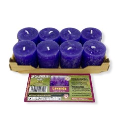 Lot de 8 bougies ésotériques à la lavande 3,8 x 3,5 cm - Bougies et arômes