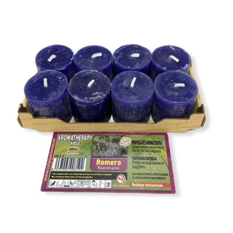 Lot de 8 bougies ésotériques au romarin 3,8 x 3,5 cm - Bougies et arômes-BOUGIES ET BOUGIES ÉSOTÉRIQUES-HOSTENATURA