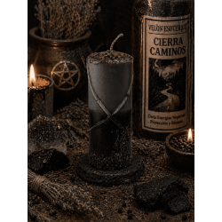 Lumânare specială pentru închiderea căilor 14x6cm - Include ritual, ulei și pudre