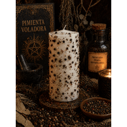 Candela alle erbe al peperoncino volante - Candela esoterica 14x6cm - Allontana le energie negative o le cattive compagnie