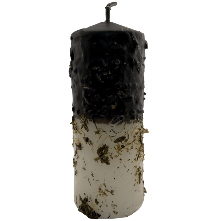 Candela alle erbe Santa Muerte - Candela esoterica 14x6cm - Contro incantesimi e maledizioni