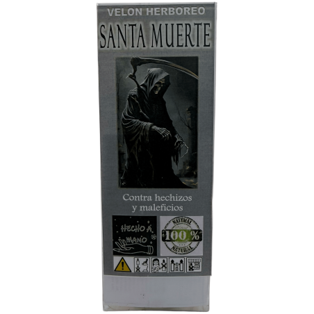 Santa Muerte kruidenkaars - Esoterische kaars 14x6cm - Bescherming tegen spreuken en vloeken