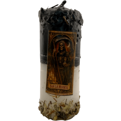 Lumânare cu Ofertă Specială pentru Moartea Sfântă - Lumânare Ezoterică 14x6cm Include Ulei și Ritual - Protecție
