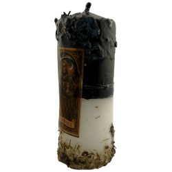 Lumânare cu Ofertă Specială pentru Moartea Sfântă - Lumânare Ezoterică 14x6cm Include Ulei și Ritual - Protecție