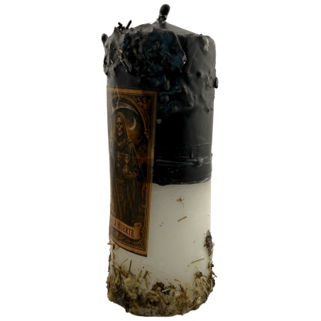 Vela de Oferenda Especial para Santa Morte - Vela Esotérica 14x6cm Inclui Óleo e Ritual - Proteção