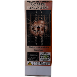 Velón Herboreo Rompe Bloqueos - Velón Esotérico 14x6cm - Eliminar obstáculos físicos y energéticos