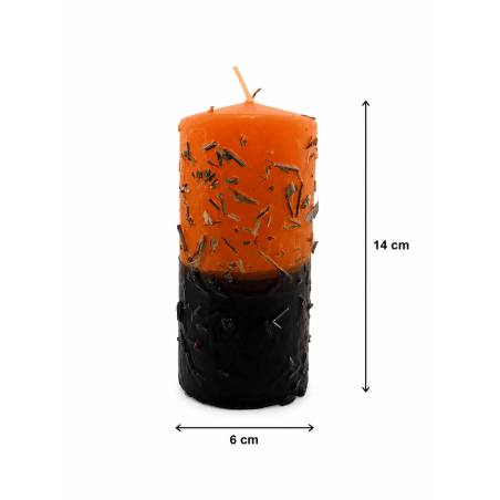 Bougie aux herbes pour lever les blocages - Bougie ésotérique 14x6cm - Élimine les obstacles physiques et énergétiques