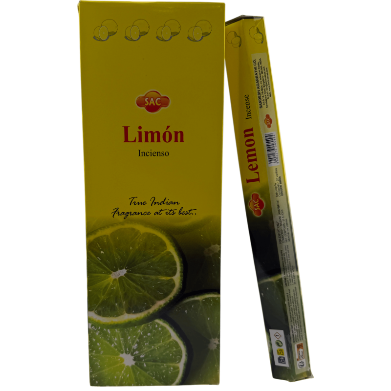 Incienso SAC Limón - Caja de 6 paquetes hexagonales de 20 barritas 120 barritas de incienso-INCIENSOS SAC-HOSTENATURA