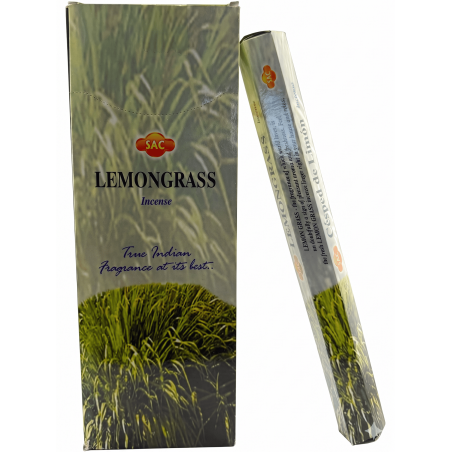 Incienso SAC Lemongrass - Caja de 6 paquetes hexagonales de 20 barritas 120 barritas de incienso