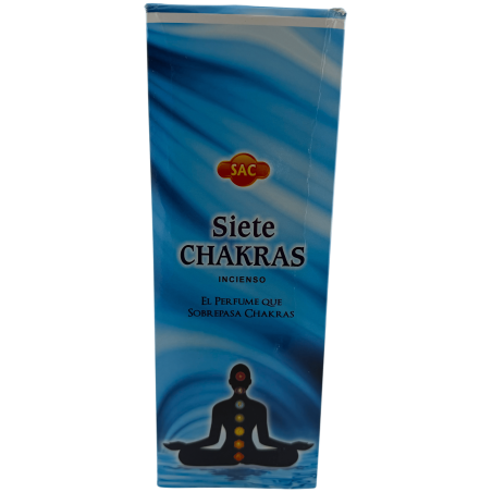 SAC Seven Chakras Wierook - Doos met 6 zeshoekige verpakkingen van elk 20 stokjes, 120 wierookstokjes in totaal.