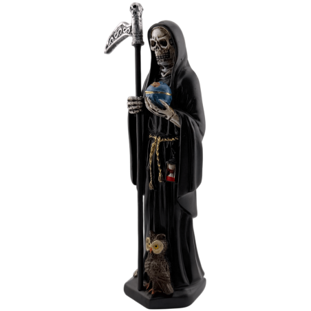 Figura Resina Santa Muerte Negra 15cm.