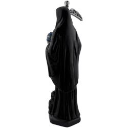 Zwart Santa Muerte harsfiguur 15 cm.
