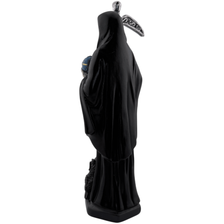 Figura Resina Santa Muerte Negra 15cm.