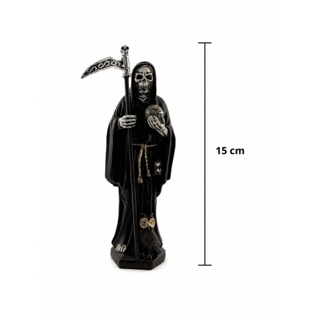 Figura Resina Santa Muerte Negra 15cm.