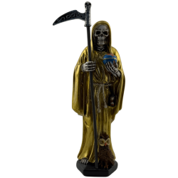 Figura Resina Santa Muerte Dorada 15cm.
