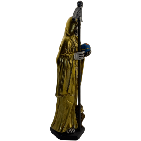 Figura Resina Santa Muerte Dorada 15cm.