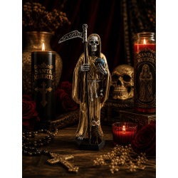 Figura Resina Santa Muerte Dorada 15cm.