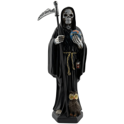 Resin Santa Muerte Figure 20cm Black