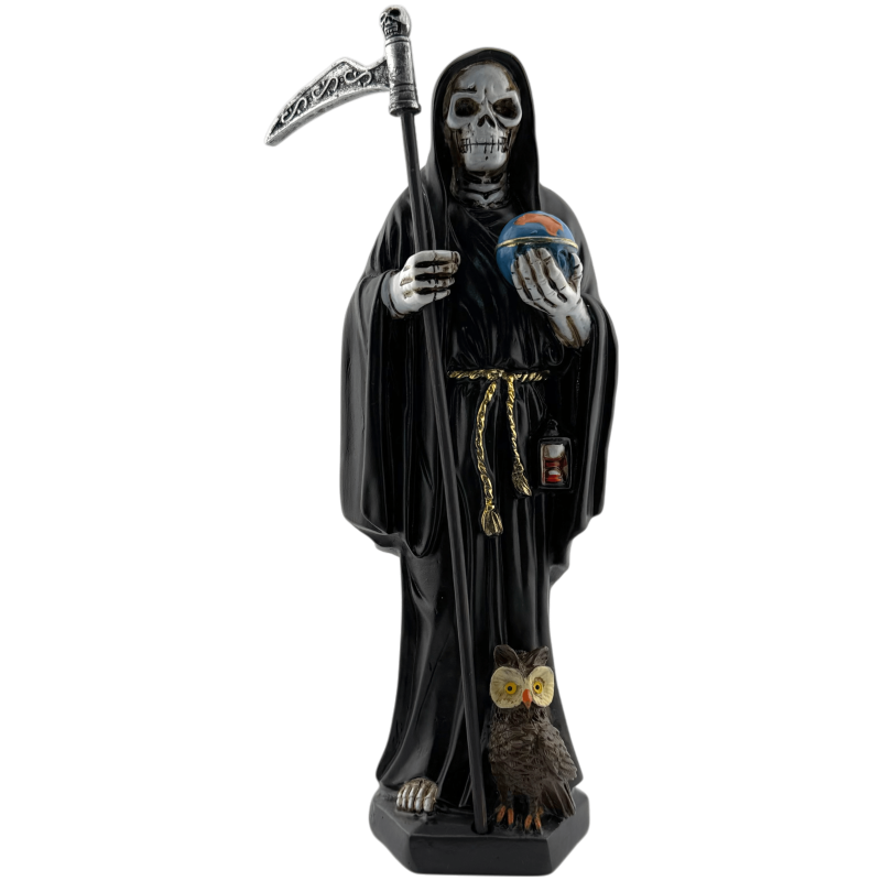 Figura Resina Santa Mort 20cm Negra-FIGURES ESOTÈRIQUES-HOSTENATURA