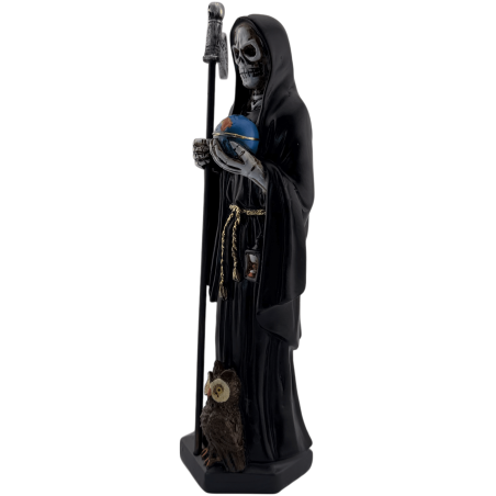 Figur Santa Muerte aus Kunstharz, 20 cm, Schwarz